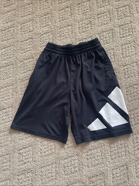 adidas Black Shorts with White Graphic Accent